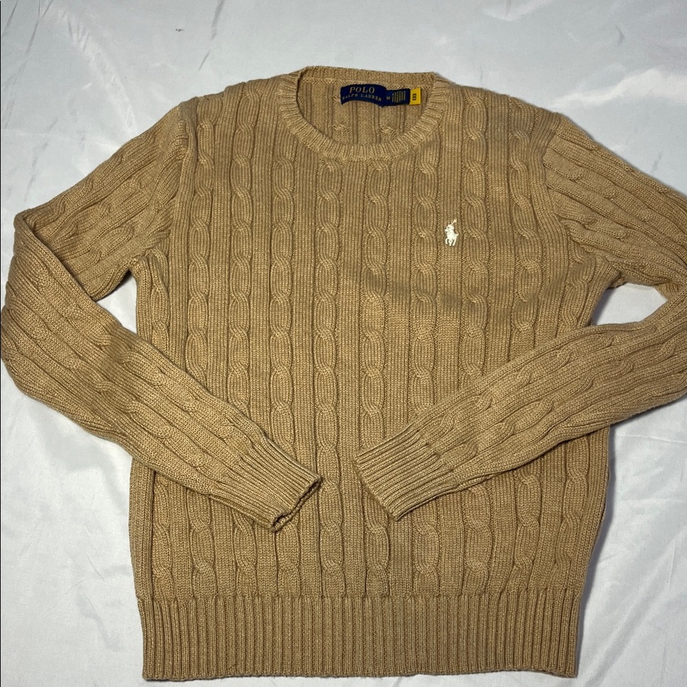 Polo by Ralph Lauren Men's Camel Cable Knit Sweater
